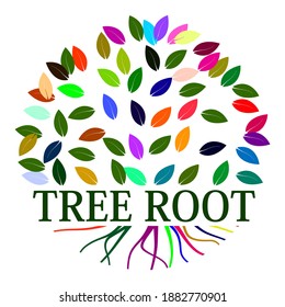 leaf and root logo this beautiful tree is a symbol of life, beauty, growth, strength, and good health.