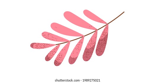a leaf with a rough or noisy texture and shadow isolated on a white background. vector EPS