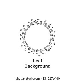 Leaf round background, hand drawn