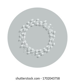 Leaf round background, hand drawn in round badge icon. Simple glyph, flat vector of Background for text icons for ui and ux, website or mobile application