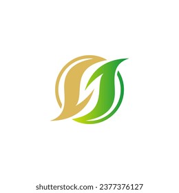 Leaf round logo vector image