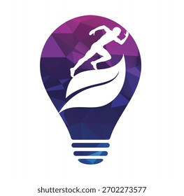  design do conceito do logotipo do corredor folha. Concepção vetorial do conceito de tratamento de fisioterapia.	