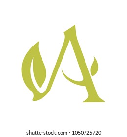 Leaf and Script Letter A