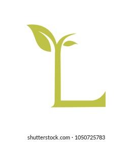 Leaf And Script Letter L