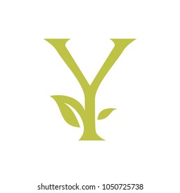 Leaf And Script Letter Y 