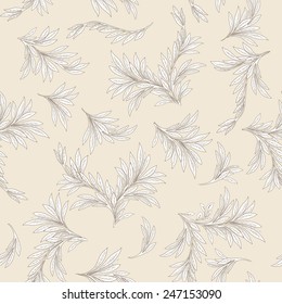 Leaf seamless background. Abstract ornamental leaf texture.