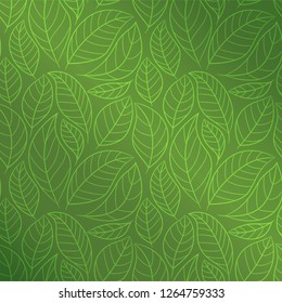 Leaf seamless pattern. Abstract floral background with leaves. Green color