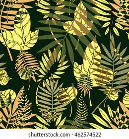 Leaf seamless pattern. Autumn leaves background. 