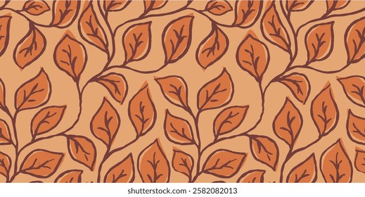 Leaf seamless pattern background for print or wrapping paper.