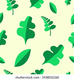 Leaf seamless pattern, leaf background, vector illustration