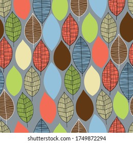 Leaf seamless pattern design template
