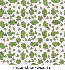 leaf Seamless Pattern Design . Vector Illustration.