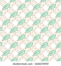 Leaf seamless pattern. Fashion graphic background design. Modern stylish abstract texture. Colorful template for prints, textiles, wrapping, wallpaper, website. Design element. Vector illustration.