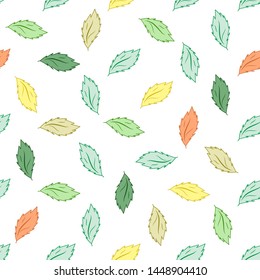 Leaf seamless pattern. Fashion graphic background design. Modern stylish abstract texture. Colorful template for prints, textiles, wrapping, wallpaper, website. Design element. Vector illustration.