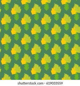 Leaf seamless pattern. Fashion graphic background design. Modern stylish abstract texture. Colorful template for prints, textiles, wrapping, wallpaper, website. Design element. Vector illustration