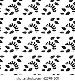 Leaf seamless pattern. Fashion graphic background design. Modern stylish abstract texture. Monochrome template for prints, textiles, wrapping, wallpaper, website. Design element. Vector illustration