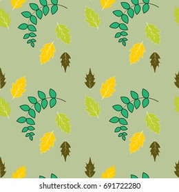 Leaf seamless pattern. Fashion graphic background design. Modern stylish abstract texture. Colorful template for prints, textiles, wrapping, wallpaper, website etc. Design element. Vector illustration