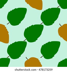 Leaf seamless pattern flat style graphic. Vector illustration