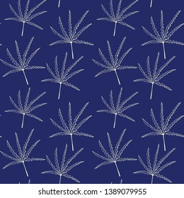 Leaf seamless pattern. Hand drown vector illustration.