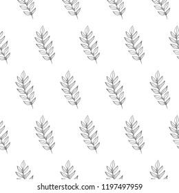 leaf seamless pattern isolated on white background