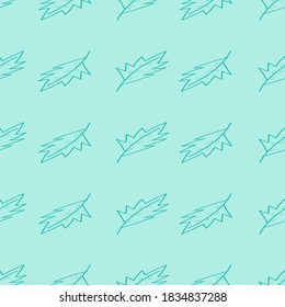 Leaf seamless pattern light blue color