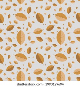 Leaf seamless pattern on background.