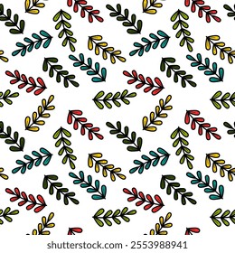 leaf seamless pattern on blank background. seamless pattern