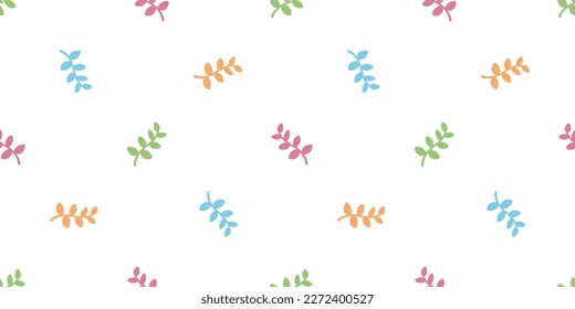 leaf seamless pattern plant leaves vector flower garden forest gift wrapping paper scarf isolated repeat wallpaper tile background doodle illustration pastel color design