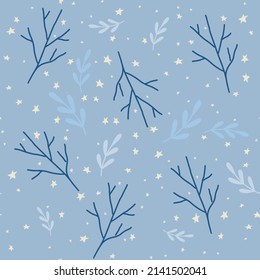 Leaf seamless pattern. Scandinavian style background. Vector illustration for fabric design, gift paper, baby clothes, textiles, cards.