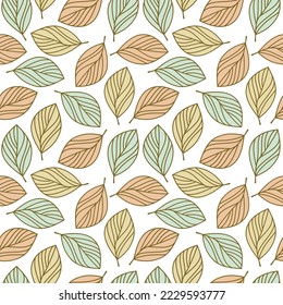 Leaf seamless pattern vector. Abstract linear branches floral backdrop illustration. Wallpaper, background, fabric, textile, print, wrapping paper or package design.