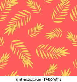Leaf seamless pattern. Vector nature wallpaper, wrapping paper. Tropic plant.