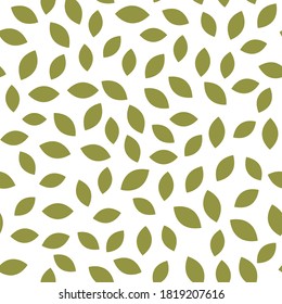 Leaf seamless pattern vector plant background. Nature flat leaf herb green soft vine pattern