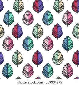 Leaf seamless pattern, vector texture