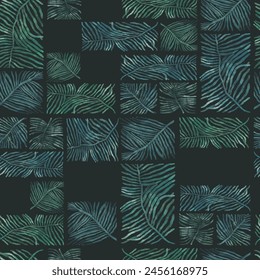 leaf seamless pattern. watercolor vector. abstract of nature.