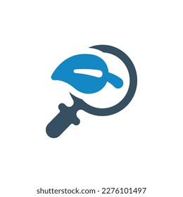 leaf search icon vector illustration
