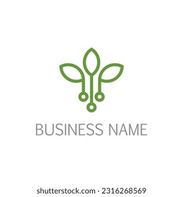 Leaf seed bio technology company logo vector image