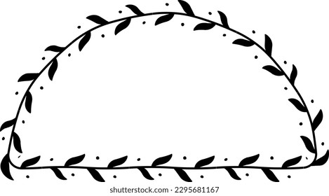 Leaf semicircle Flower frame leaf wreath vector border floral photo frame romantic decoration for wedding anniversary birthday new year newborn mother Christmas valentine winner award congratulations