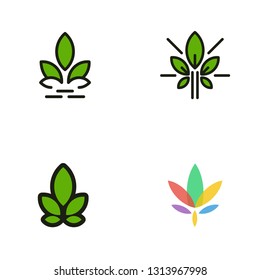 Leaf Set Collection Nature Abstract Ecology Business Environment Business Logo