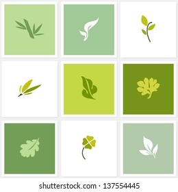 Leaf. Set of design elements