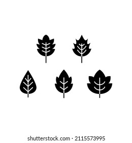 Icono de conjunto de hojas aislado en fondo blanco