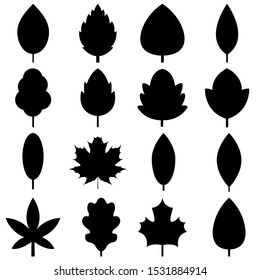 Leaf set icon, logo isolated on white background