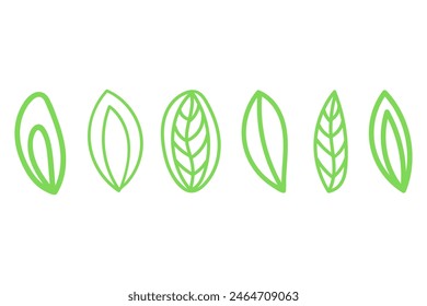 Leaf set icon. Nature herb design