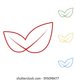 Leaf. Set of line icons