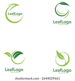 Folha definir Logo Natureza Modelo ilustração