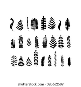 Leaf set, sketch for your design. Vector illustration