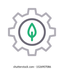 leaf setting colour line vector icon