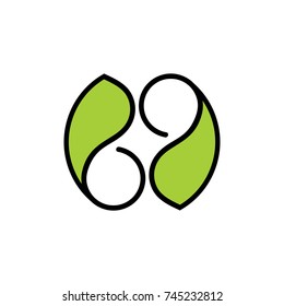 leaf shape curves logo vector