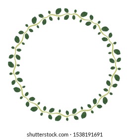 leaf shape floral border, green leaf theme frame, border information board with isolated white background.