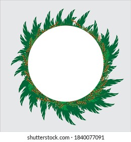 Leaf shape frame in green