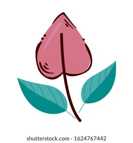 leaf in shape heart isolated icon vector illustration design